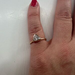 18K Rose Gold Pinky Ring with White Topaz